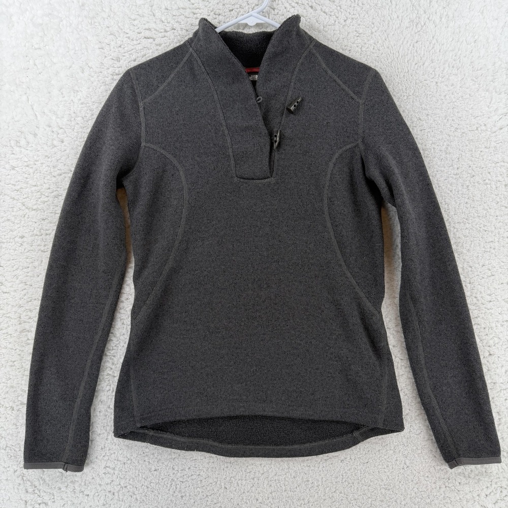 The North Face Sweater Womens Small Gray Fleece Crescent Ridge Shawl Fleece